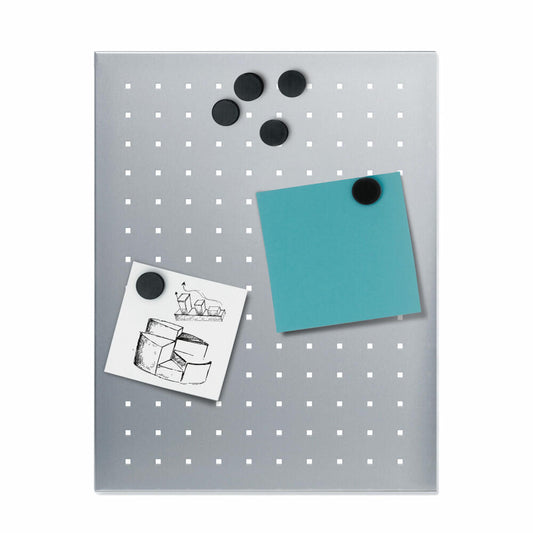 Blomus magnetic board Muro, magnetic board, memo board, pin board, 40x30 cm, matt stainless steel, perforated, 66750