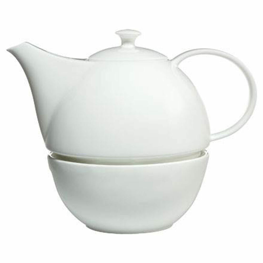 Goebel Teapot with warmer Teapot with warmer, tea pot, New Bone China, white glazed, 14004691