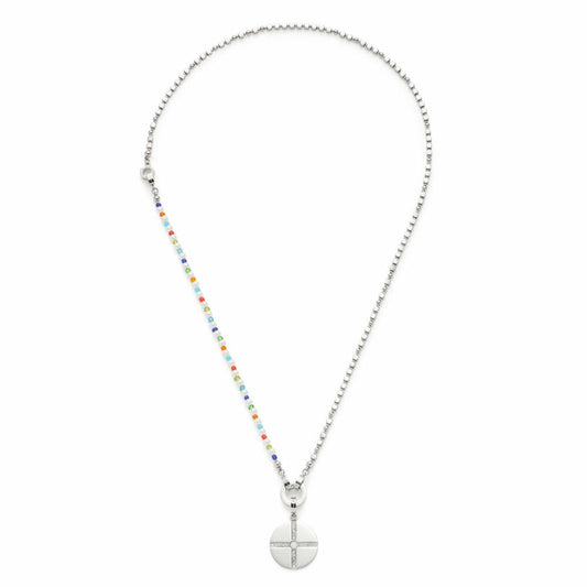 Leonardo Jewels Set Halskette 64 Davina, Kette, Halsschmuck, Schmuck, Edelstahl, MOP, Glas, Imitationsperle, Zirkonia, Mehrfarbig, 021755