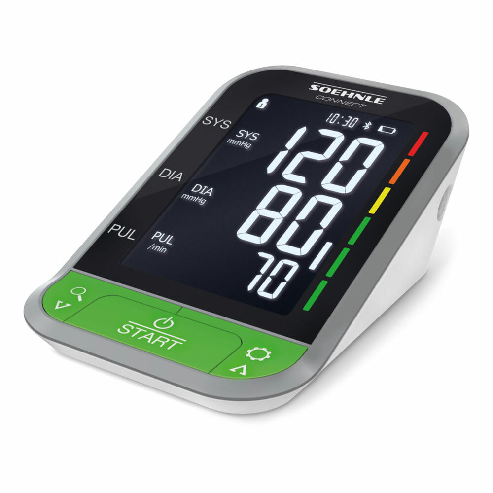 Soehnle Oberarm-Blutdruckmessgerät Systo Monitor Connect 400 mit Bluetooth, Blutdruckmesser, Gesundheit, Weiß, 68097