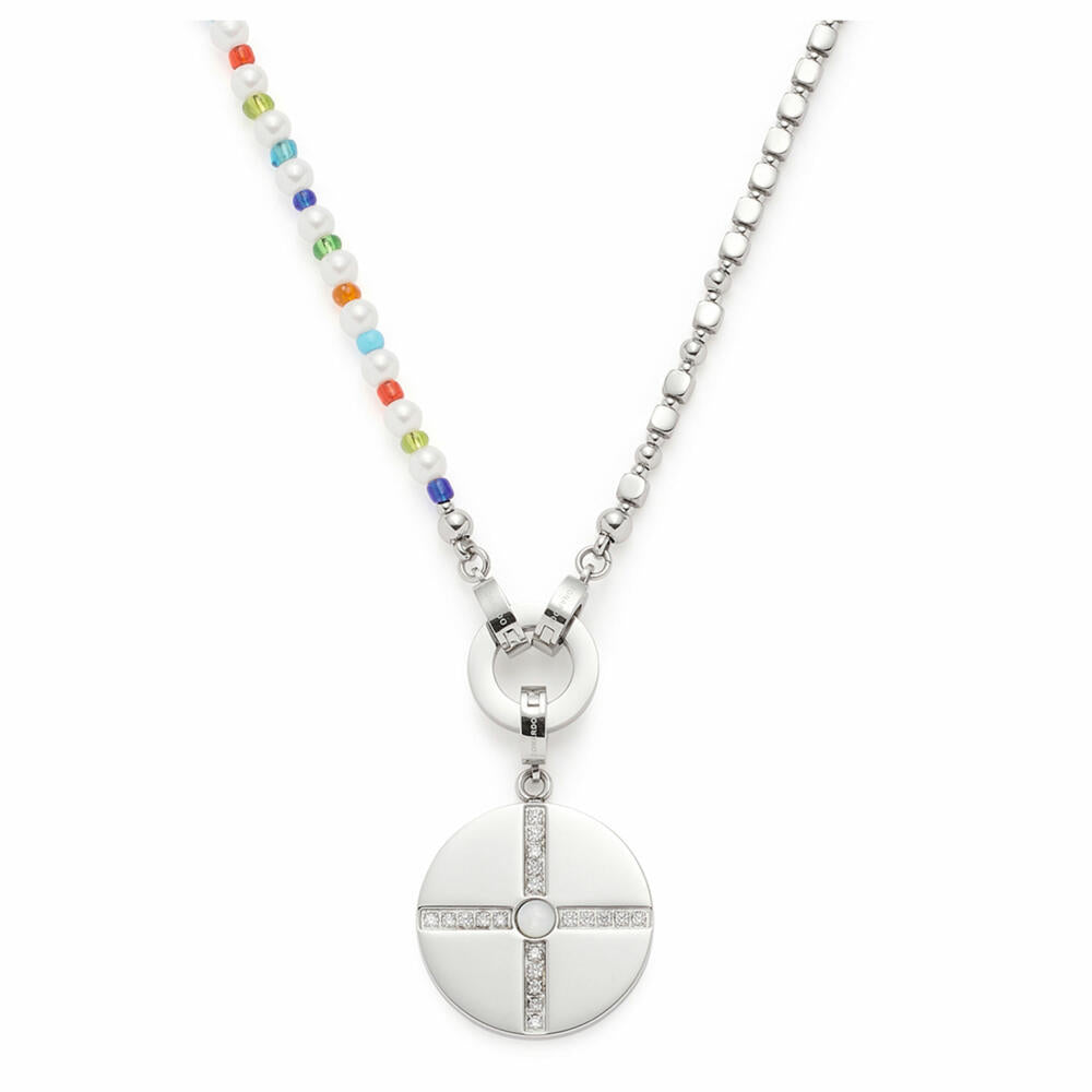 Leonardo Jewels Set Halskette 64 Davina, Kette, Halsschmuck, Schmuck, Edelstahl, MOP, Glas, Imitationsperle, Zirkonia, Mehrfarbig, 021755