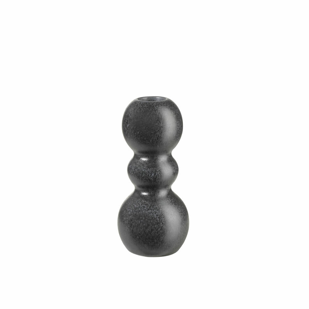 ASA Selection Como candlestick, candle holder, stoneware, black iron, H 14 cm, 83101174