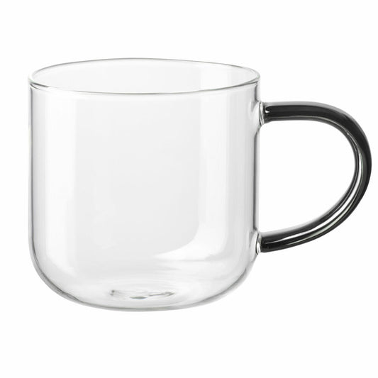 ASA Selection Coppa Henkelbecher, Tasse, Kaffeebecher, Teetasse, Glas, Grey, 400 ml, 20060495