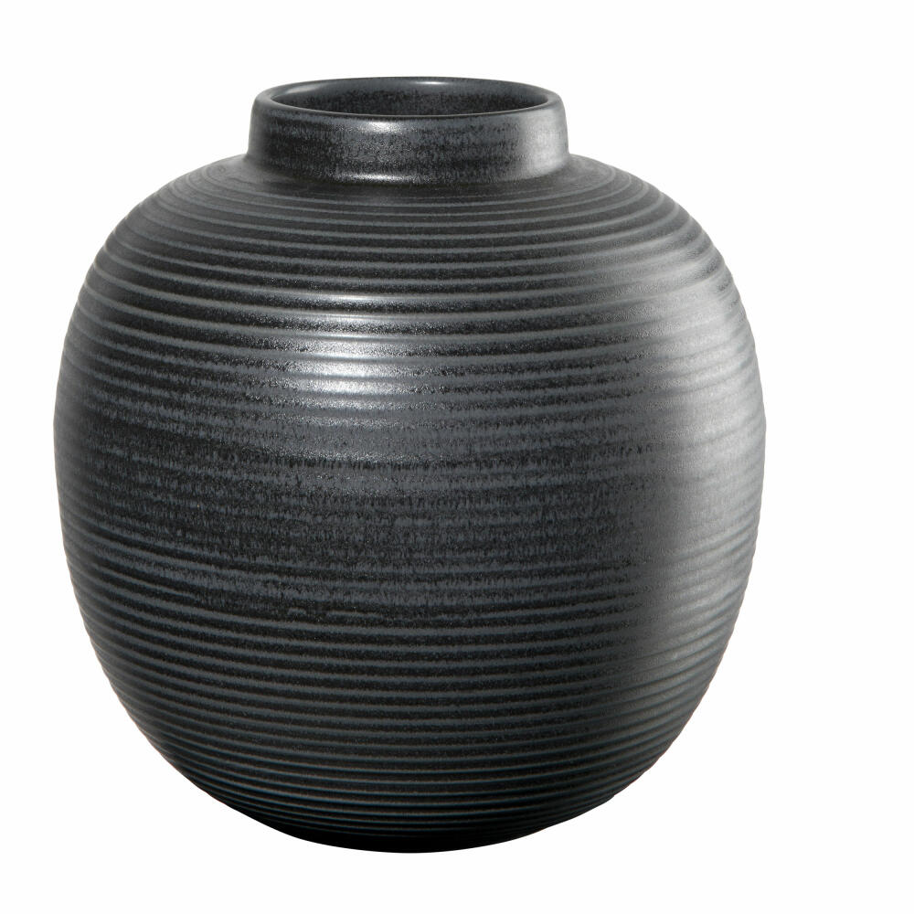 ASA Selection Japandi Vase, Tischvase, Dekovase, Blumenvase, Steingut, Black, H 29 cm, 73004174