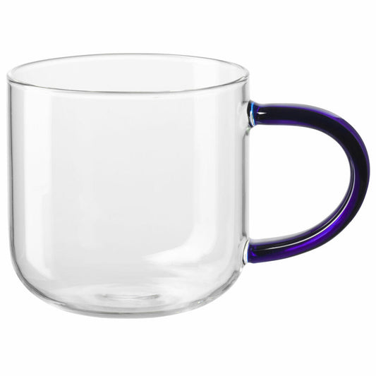 ASA Selection Coppa Henkelbecher, Tasse, Kaffeebecher, Teetasse, Glas, Blue, 400 ml, 20060492