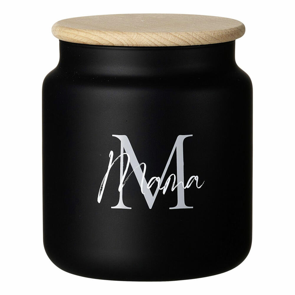 Ritzenhoff & Breker Svart Dose Mama, Vorratsdose, Aufbewahrungsdose, Keksdose, Glas, Schwarz, 1.1 L, 823349