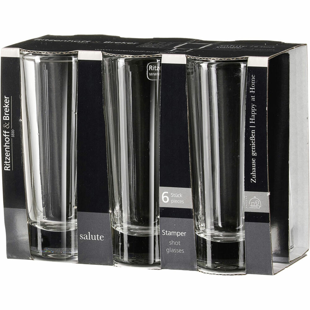 Ritzenhoff & Breker Salute Schnapsgläser, 6er Set, Stamper, Schnapsglas, 65 ml, 818918