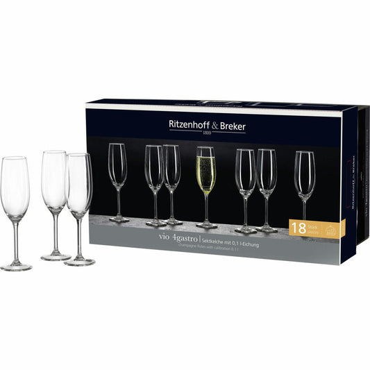 Ritzenhoff &amp; Breker Vio champagne flute, 18 pcs., champagne glass, champagne glasses, glass, 100 ml, 818420