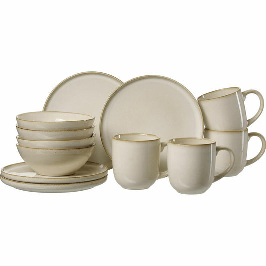 Ritzenhoff & Breker Olivia Frühstücks-Set, 12-tlg., Geschirr-Set, Frühstücksservice, Service, Steingut, Beige, 746853