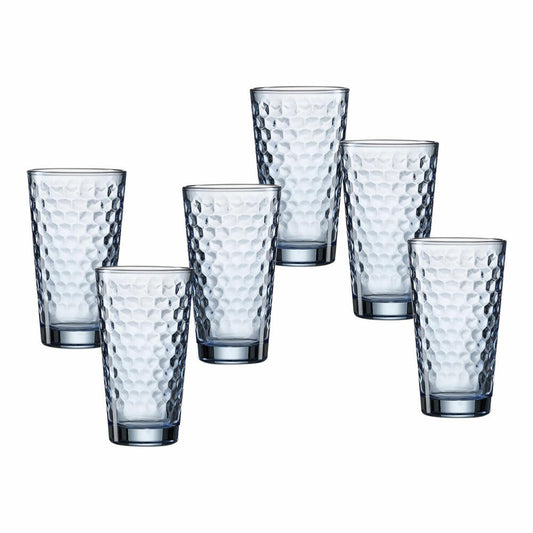 Ritzenhoff & Breker Favo Longdrinkgläser, 6er Set, Longdrinkglas, Trinkglas, Wasserglas, Blau, 350 ml, 319354