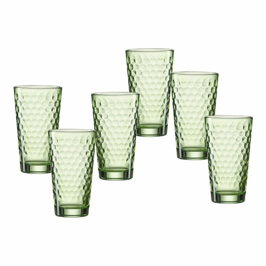 Ritzenhoff & Breker Favo Longdrinkgläser, 6er Set, Longdrinkglas, Trinkglas, Wasserglas, Grün, 350 ml, 319347