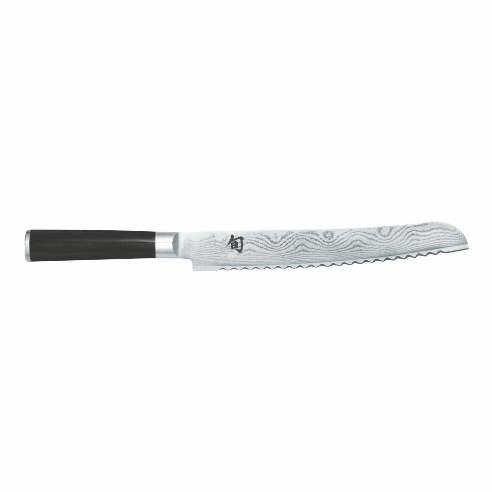 Kai Shun Classic bread knife, knife, kitchen knife, bread roll knife, damask knife, 23 cm, DM-0705