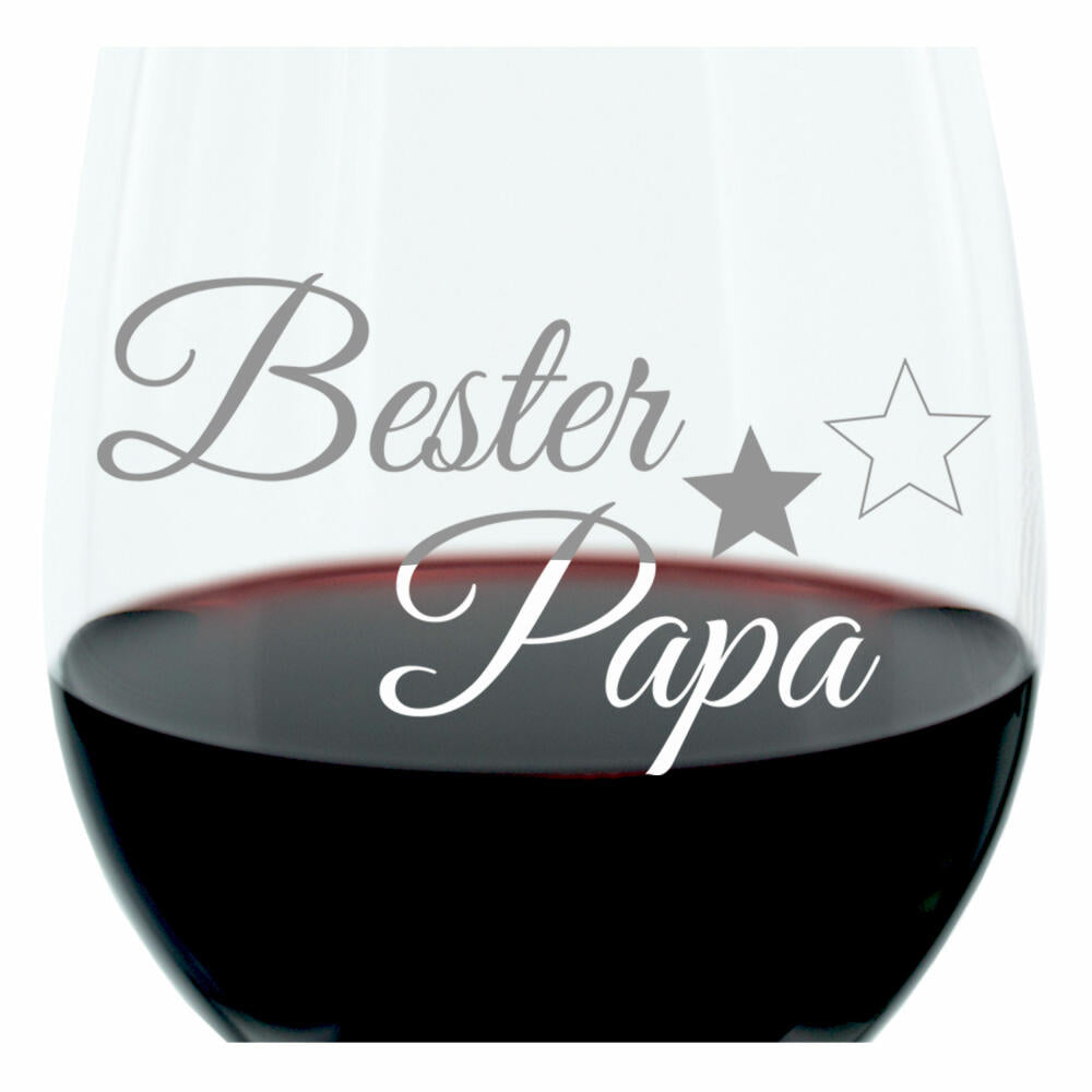 Leonardo Weinglas 400 ml, 2er Set, Beste Mama, Bester Papa, Stimmungsglas mit lustiger Gravur, Moodglas, 22 cm