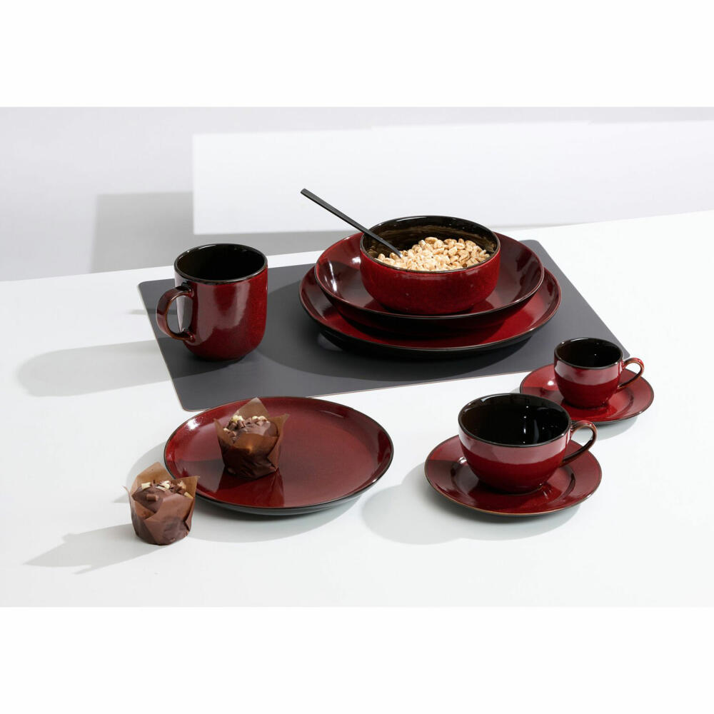 Ritzenhoff &amp; Breker Gambia soup plate, pasta plate, deep plate, stoneware, red, Ø 23 cm, 419955