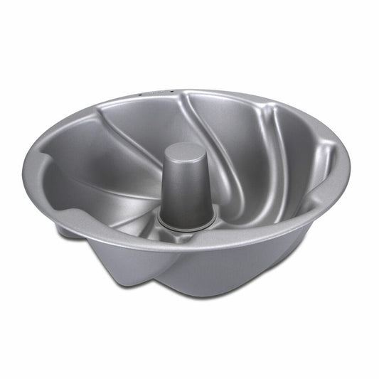 Städter We Love Baking Gugelhupf Swing, Kuchenbackform, Backform, Kuchenform, Metall, Silber, Ø 27 cm / H 9 cm , 661486