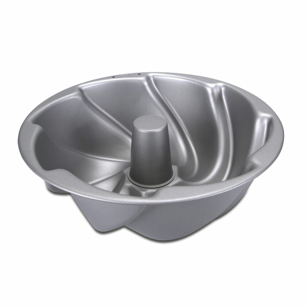 Städter We Love Baking Gugelhupf Swing, cake baking pan, baking pan, cake pan, metal, silver, Ø 27 cm / H 9 cm, 661486