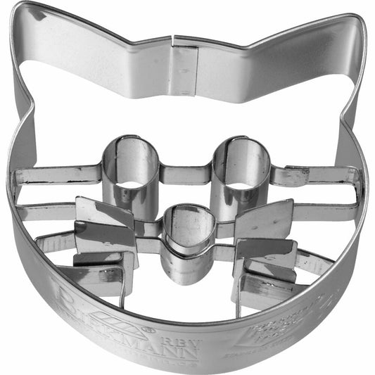 Birkmann Ausstechform Katze Kopf, mit Innenprägung, Ausstecher, Plätzchenform, Keks, Plätzchen, Edelstahl, 5.3 cm, 195547