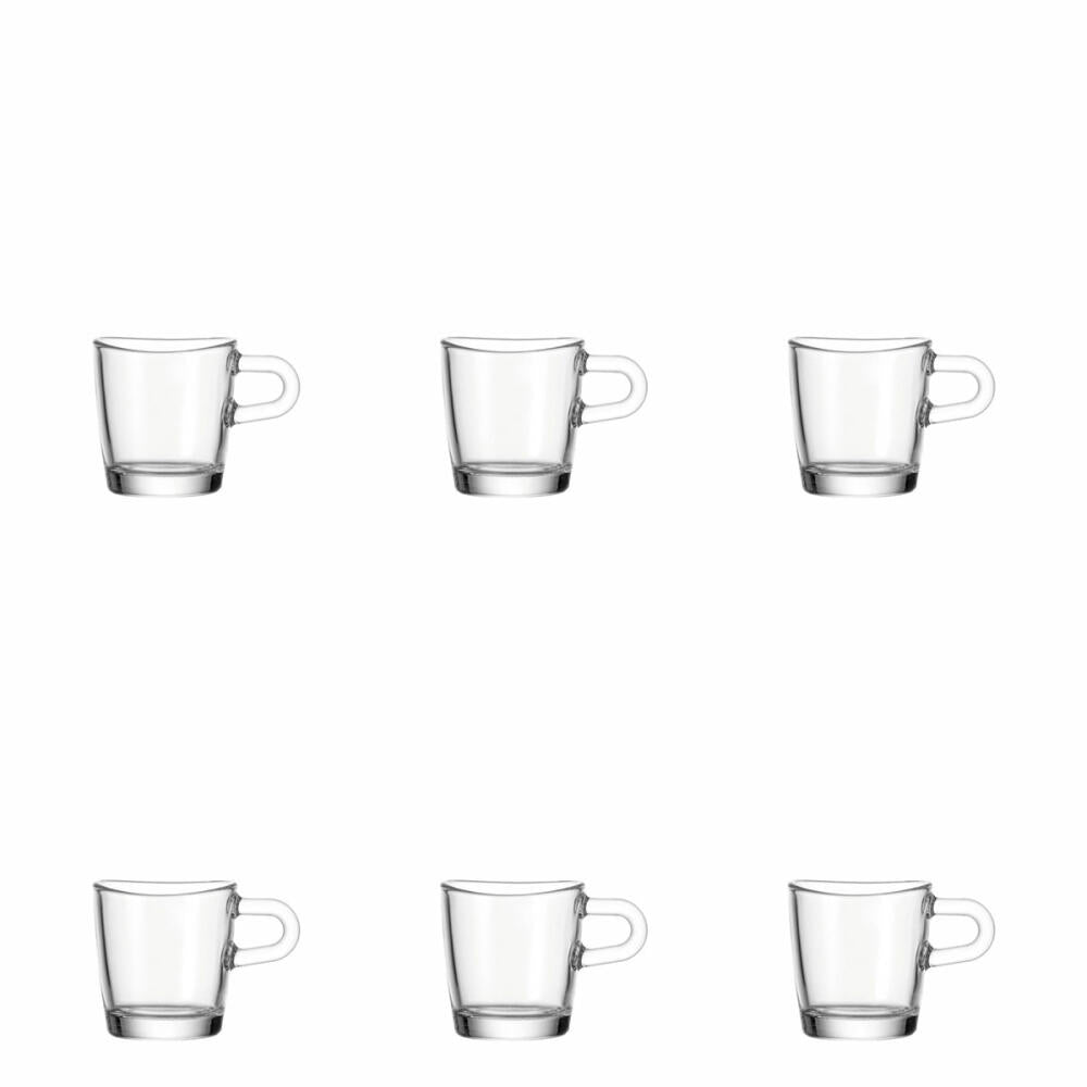 Leonardo Loop Espressotasse 6er Set, Kaffeetasse, Kaffeebecher,Espresso, Glas, 60 ml