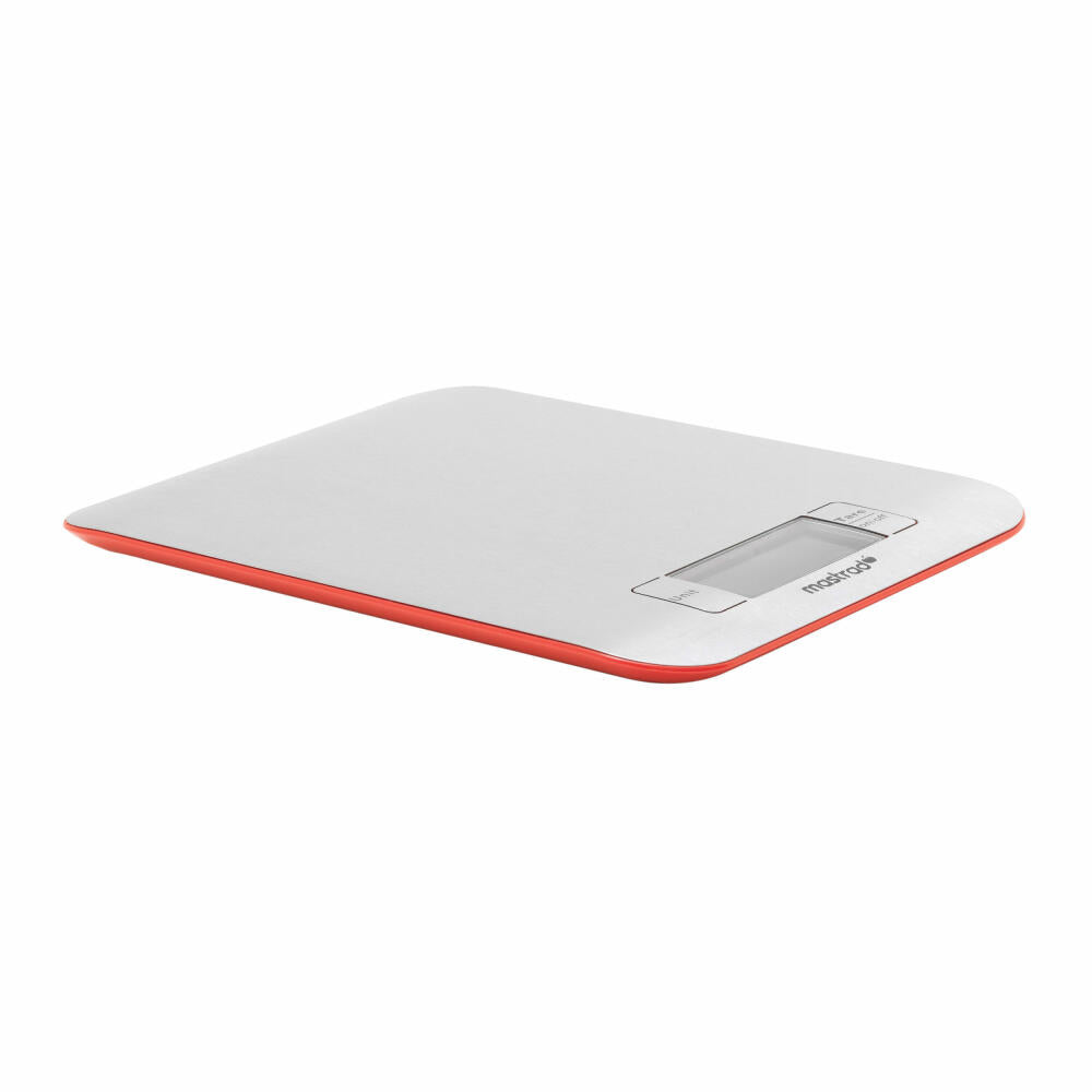 Mastrad Stainless Steel Scale Tray, Kitchen Scale, Scale, Stainless Steel, Plastic, Red, F76515