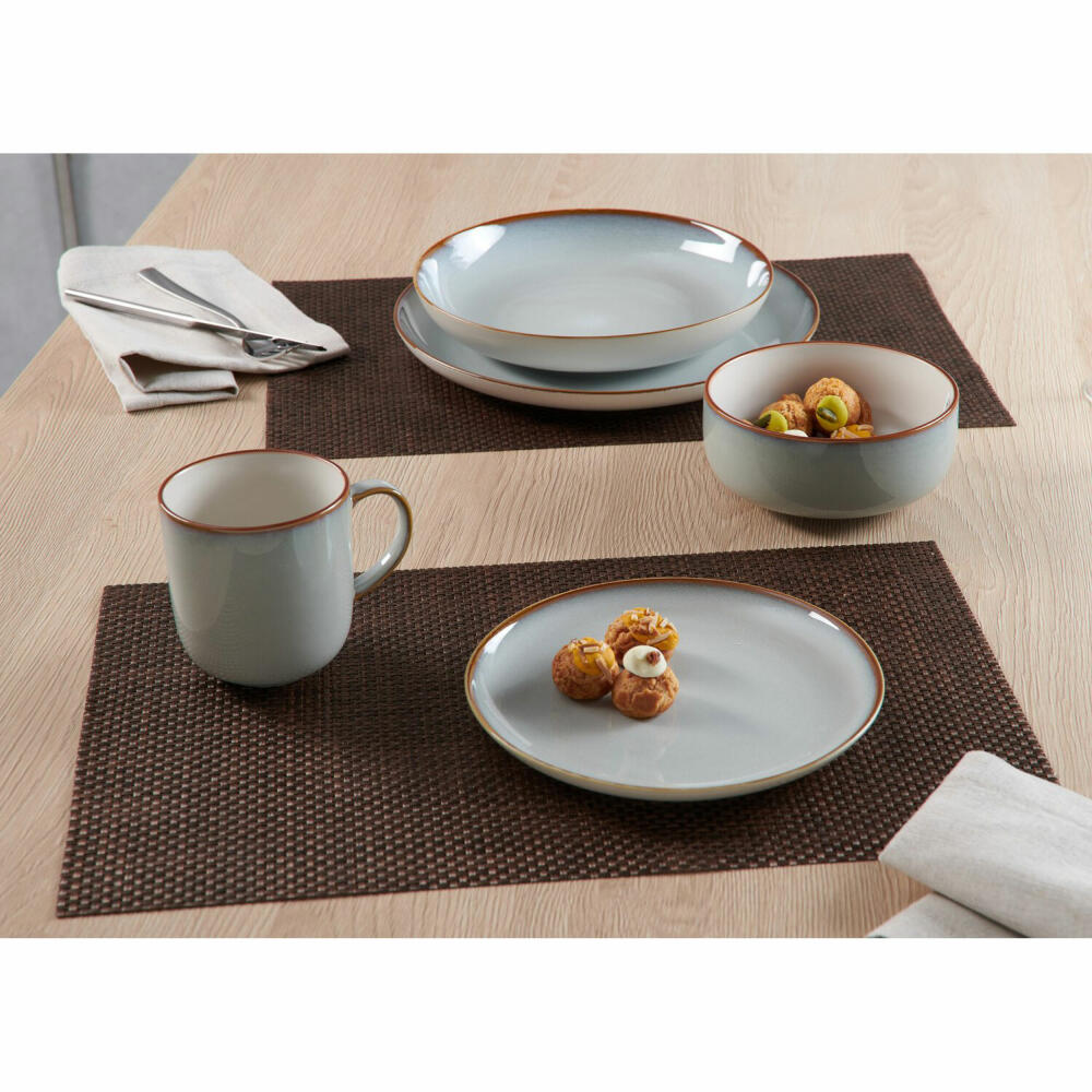 Ritzenhoff &amp; Breker Portofino soup plate, pasta plate, deep plate, stoneware, grey, Ø 23 cm, 418507