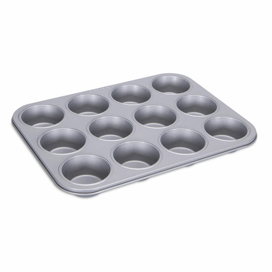 Städter We Love Baking Muffin Cupcake, muffin tin, cupcake tin, baking tin, cake tin, metal, silver, 35 x 27 cm, 661011