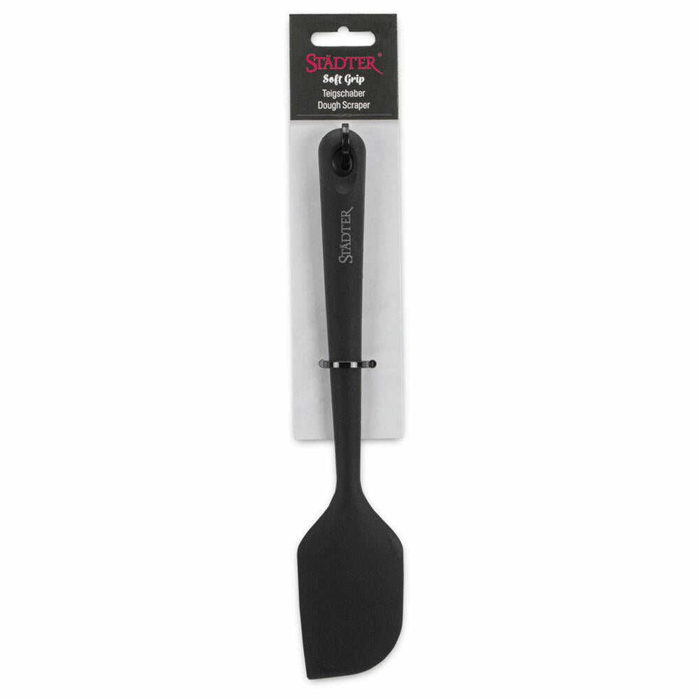 Städter Soft-Grip dough scraper, dough scraper, dough spatula, dough divider, silicone, black, 27.5 cm, 640078