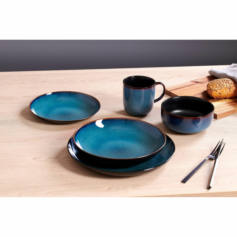 Ritzenhoff &amp; Breker Bali dinner plate, plate, dinner plate, stoneware, blue, Ø 27.5 cm, 418323