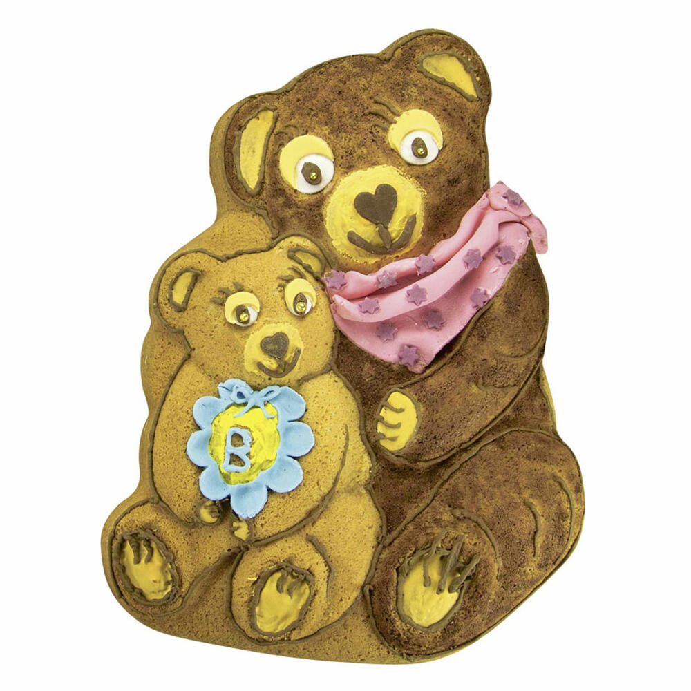 Städter KIDS baking pan Lalelu Mama Bear with Baby, cake pan, cake baking pan, motif baking pan, metal, 19 x 26 x 6 cm, 581043