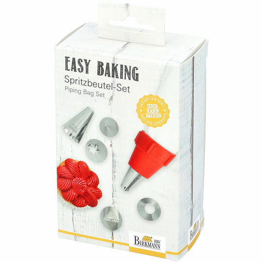 Birkmann Easy Baking Spritzbeutel-Set, 8-tlg., Spritzbeutel, Spritztülle, Tüllen, Spritztüten, Backzubehör, 410879