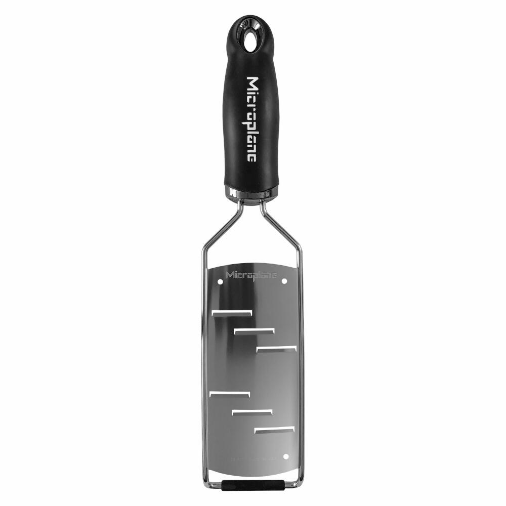 Microplane Large Grater Gourmet, Grater, Kitchen Grater, Stainless Steel, Plastic, Black, 45006