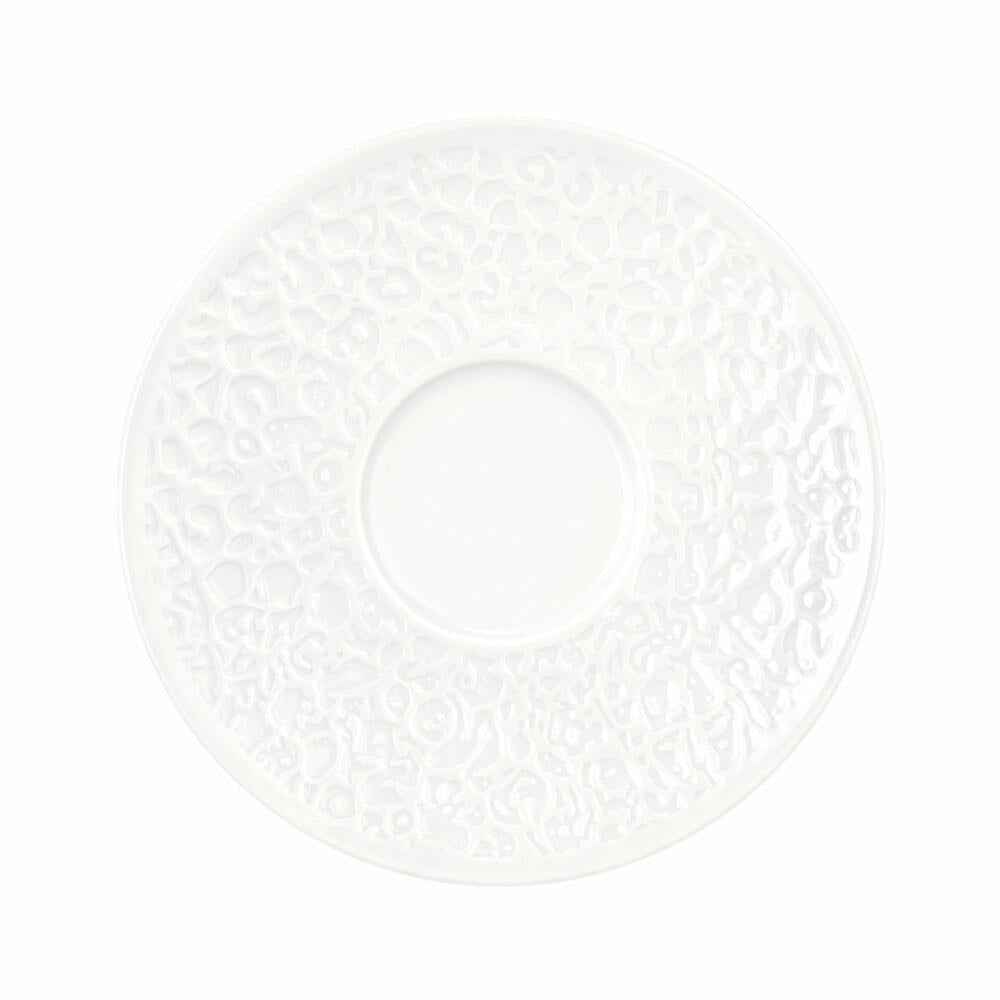 Seltmann Weiden Nori-Home Kombi-Untertasse Groß, Unterteller, Porzellan, Relief Breit weiß, Ø 16.6 cm, 001.772656