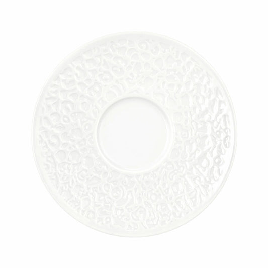 Seltmann Weiden Nori-Home Kombi-Untertasse Groß, Unterteller, Porzellan, Relief Breit weiß, Ø 16.6 cm, 001.772656