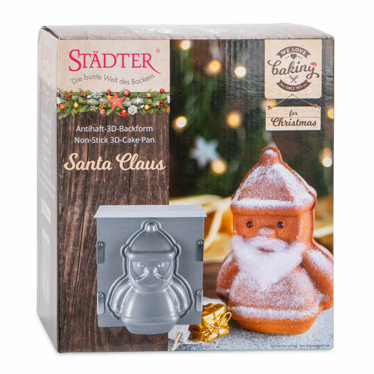 Städter We Love Baking Santa Claus, 3D baking pan, cake pan, Santa Claus, baking accessories, 19 x 21 x 12 cm, 661813