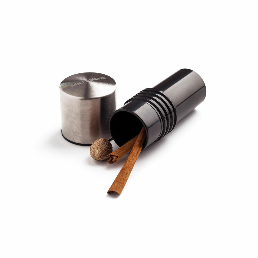 Microplane Nutmeg Mill 2-in-1 Stainless Steel, Spice Mill, Nutmeg Cutter, Stainless Steel, Plastic, Black, 48960