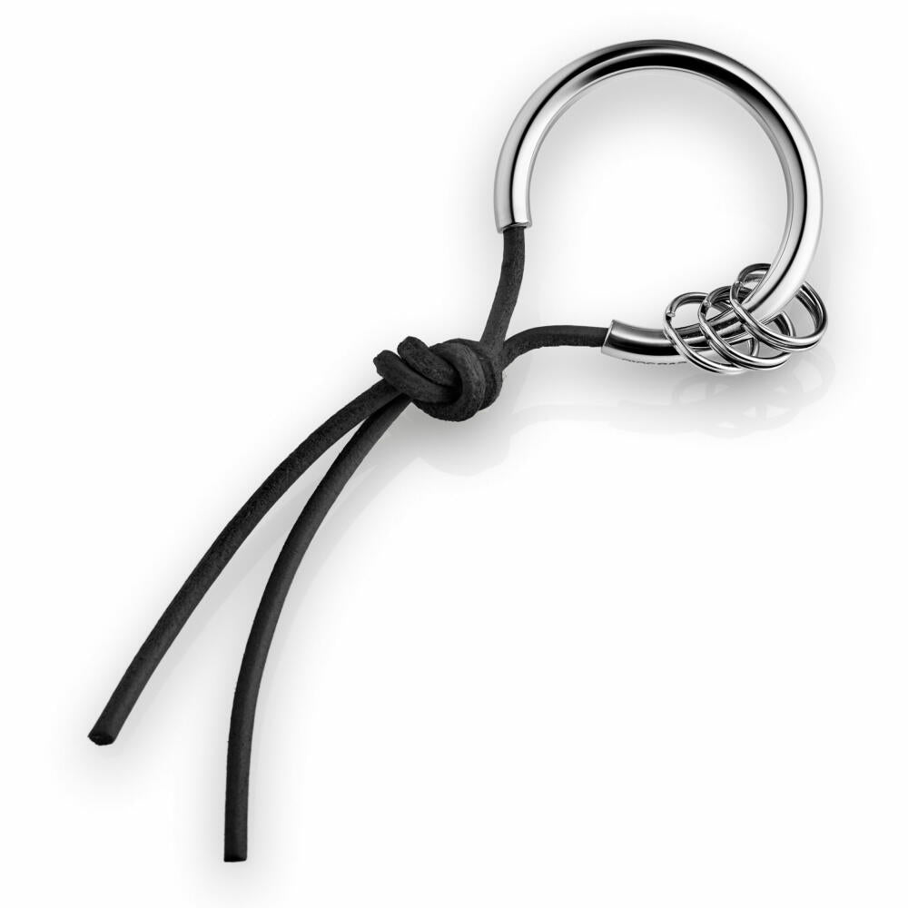 Eva Solo Schlüsselanhänger Black, Anhänger, Keychain, Organizer, Leder, Edelstahl, Schwarz, Ø 4 cm, 549001