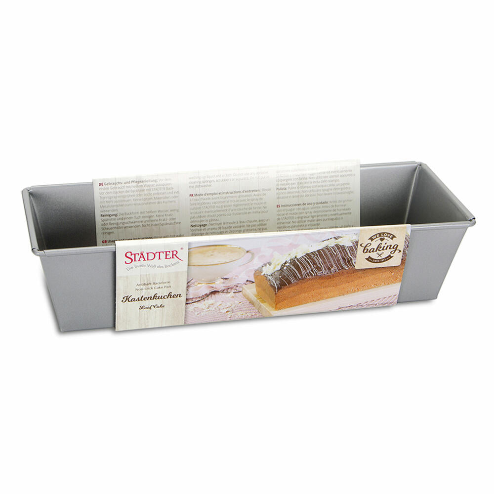 Städter We Love Baking loaf pan, baking pan, cake pan, cake baking pan, metal, 30 x 10.5 cm, 661615