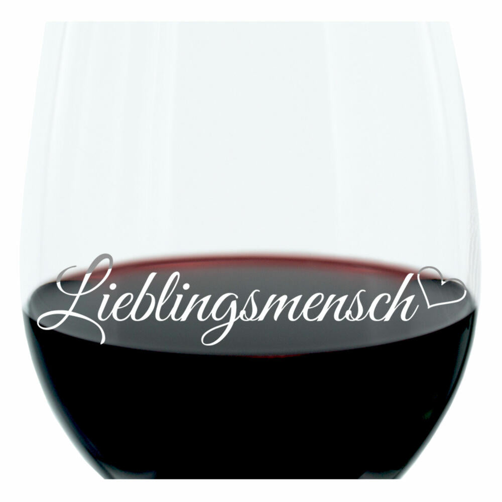 Leonardo Weinglas 400 ml, Lieblingsmensch, Geschenk Stimmungsglas mit lustiger Gravur, Moodglas, 22 cm
