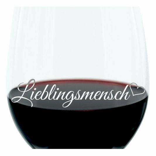Leonardo Weinglas 400 ml, Lieblingsmensch, Geschenk Stimmungsglas mit lustiger Gravur, Moodglas, 22 cm