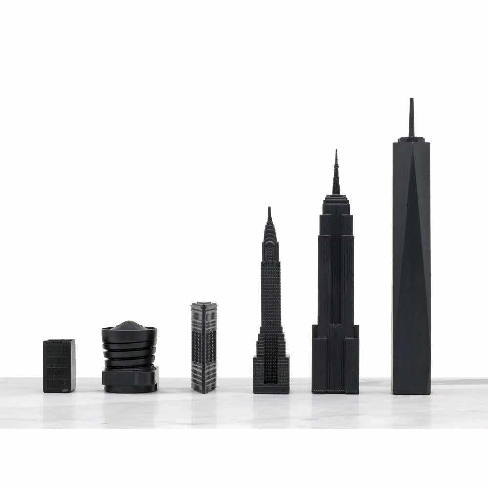 Skyline Chess Chess Set New York Edition, Designer City Chess with Acrylic Figures, 38 x 38 cm, 054