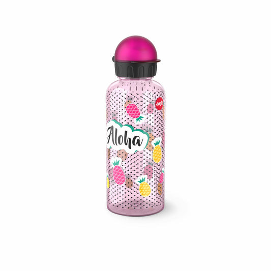 EMSA Teens Tritan Trinkflasche Aloha, Wasserflasche, Flasche, Kinder, Kunststoff, 0.6 L, N30606