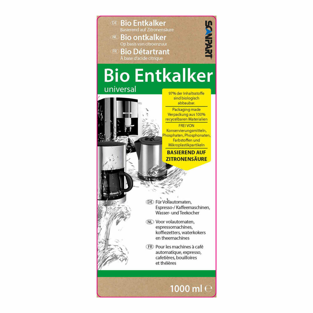 Scanpart Bio Descaler for Coffee Machines, Descaler, Cleaner, Liquid Descaler, 1 L, 2790000250