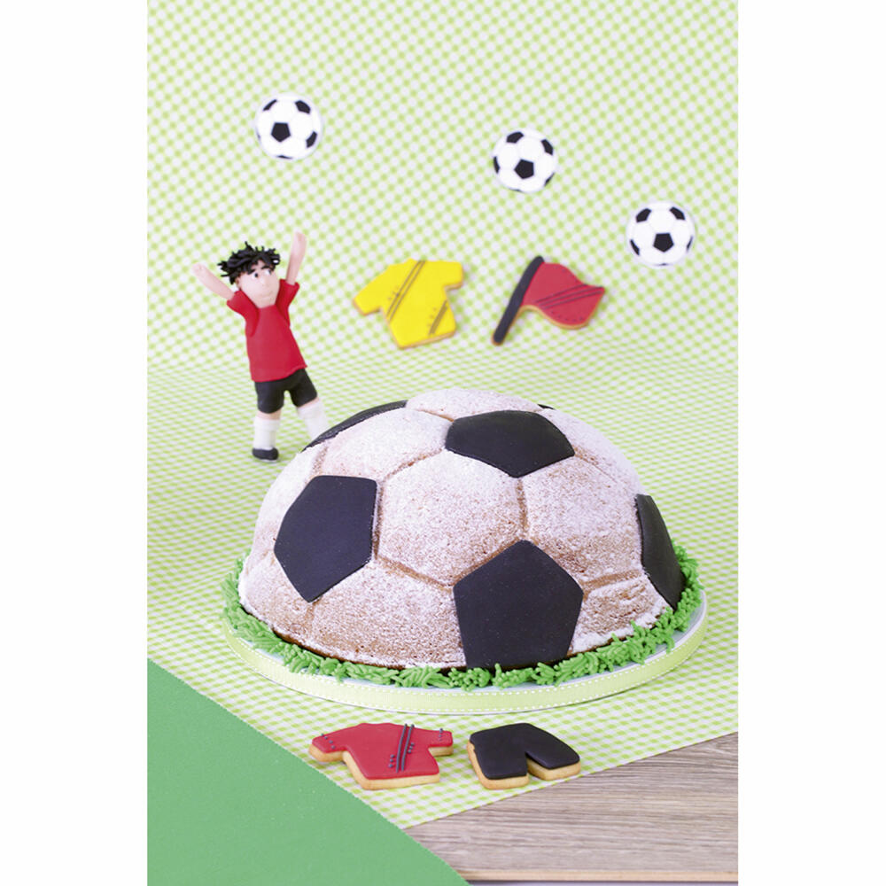 Städter motif baking pan Pepe the football, with pentagon cookie cutter, baking pan, cake pan, metal, Ø 22 cm, 614048