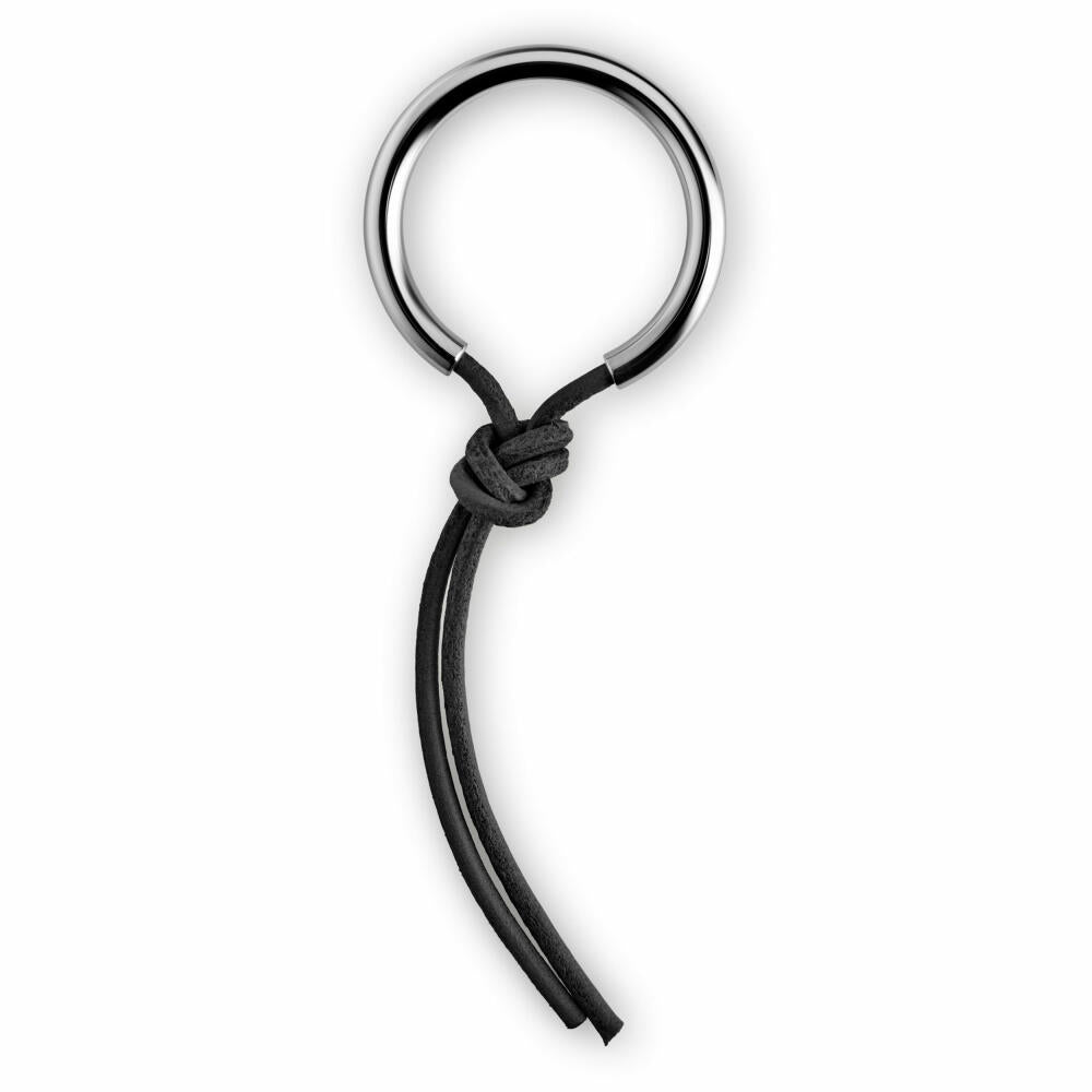 Eva Solo Schlüsselanhänger Black, Anhänger, Keychain, Organizer, Leder, Edelstahl, Schwarz, Ø 4 cm, 549001