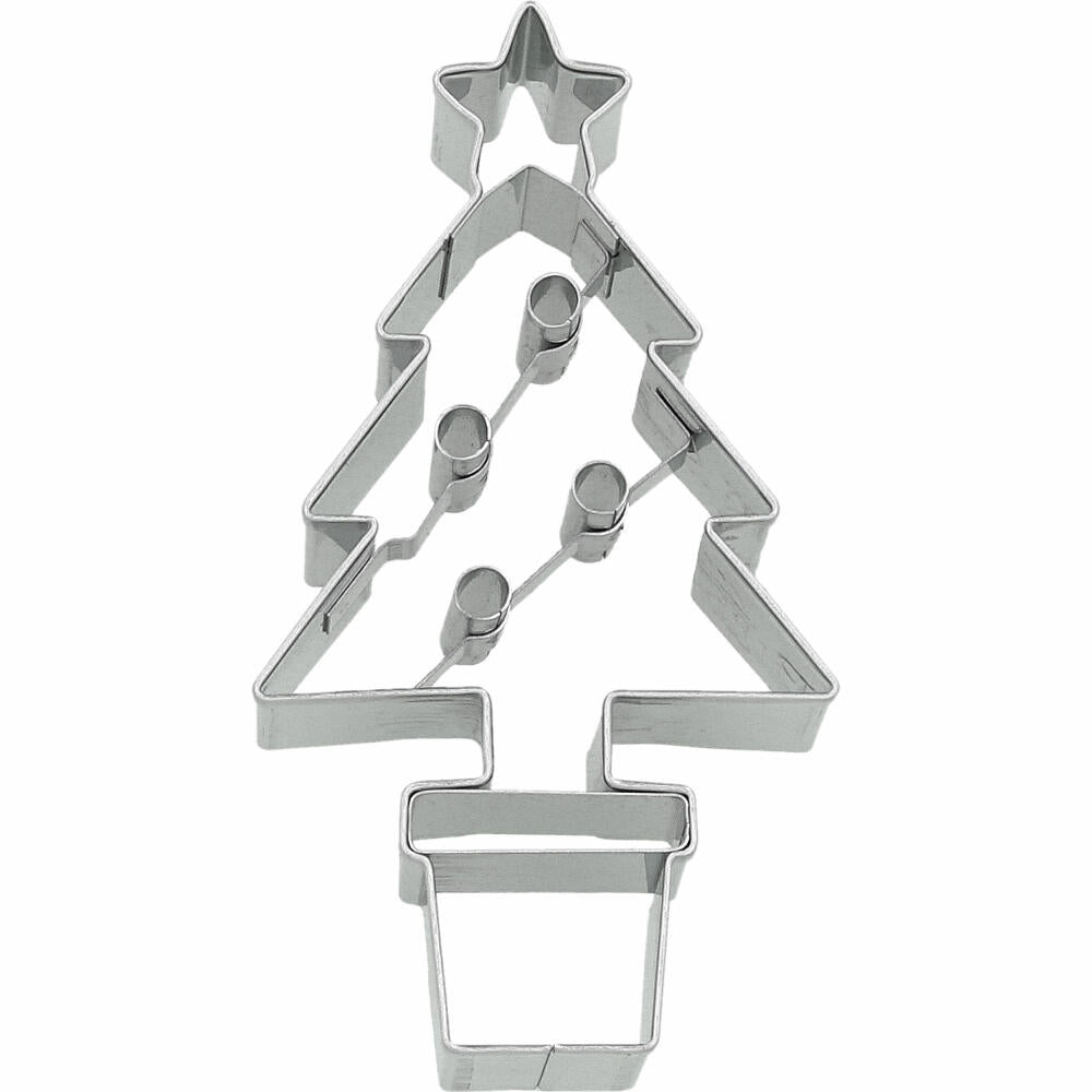 Birkmann Ausstechform Weihnachtsbaum, mit Innenprägung, Ausstecher, Plätzchenform, Keks, Plätzchen, Edelstahl, 8.5 cm, 198968