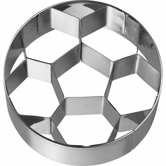 Birkmann Ausstechform Fußball groß, mit Innenprägung, Ausstecher, Plätzchenform, Keks, Plätzchen, Edelstahl, 6.5 cm, 195363