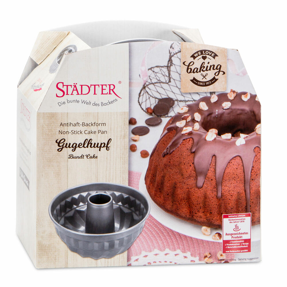 Städter We Love Baking Gugelhupf, baking pan, Gugelhupf pan, cake pan, metal, Ø 21 cm / H 10 cm, 661165