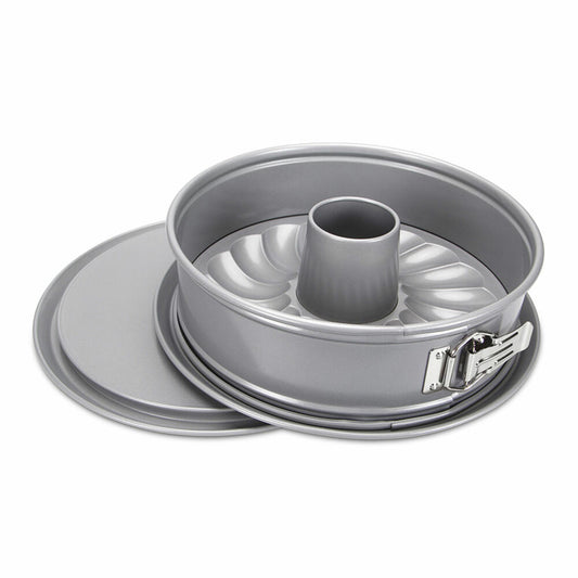 Städter We Love Baking springform pan, with flat and tube base, baking pan, cake pan, cake baking pan, metal, silver, Ø 26 cm, 661332