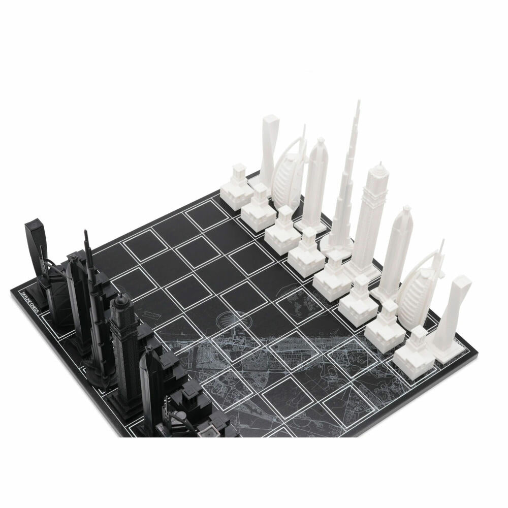 Skyline Chess Dubai Edition, Designer City Chess with Acrylic Figures, 38 x 38 cm, 970