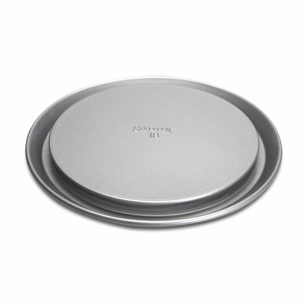 Städter We Love Baking springform pan, with flat base, baking pan, cake pan, cake baking pan, metal, silver, Ø 18 cm, 661363