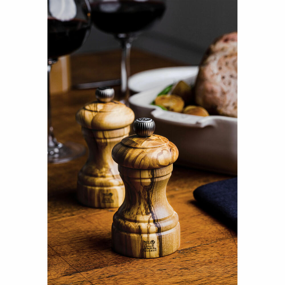 Peugeot Pfeffermühle Bistro Olivenholz, Gewürzmühle, gemasert, 10 cm, 38212